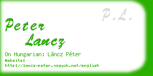 peter lancz business card